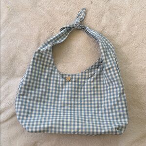 Blue Gingham Checkered Women's Bag